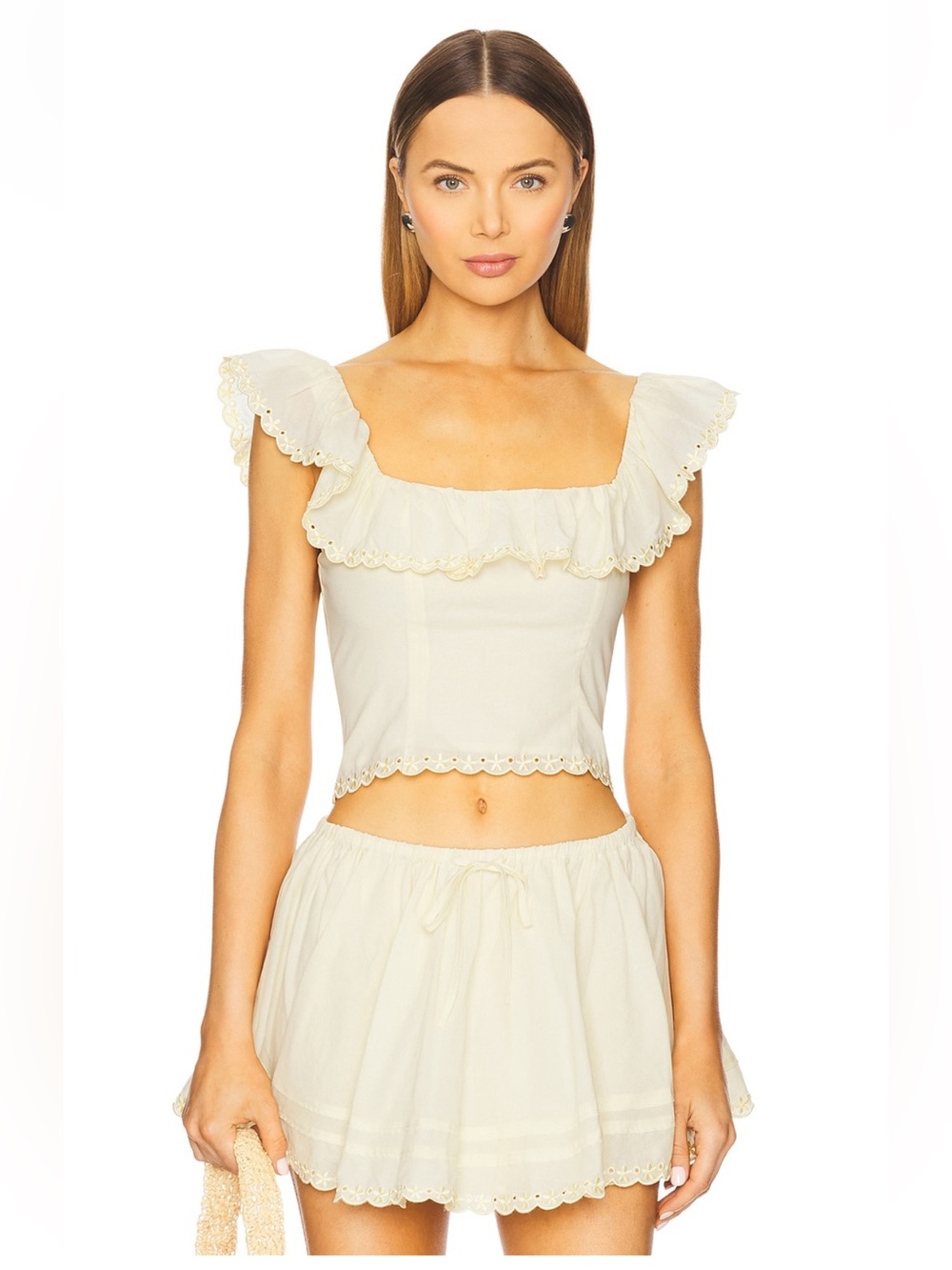 Stone Cold Fox Abby Top and Mini Skirt in Butter Yellow